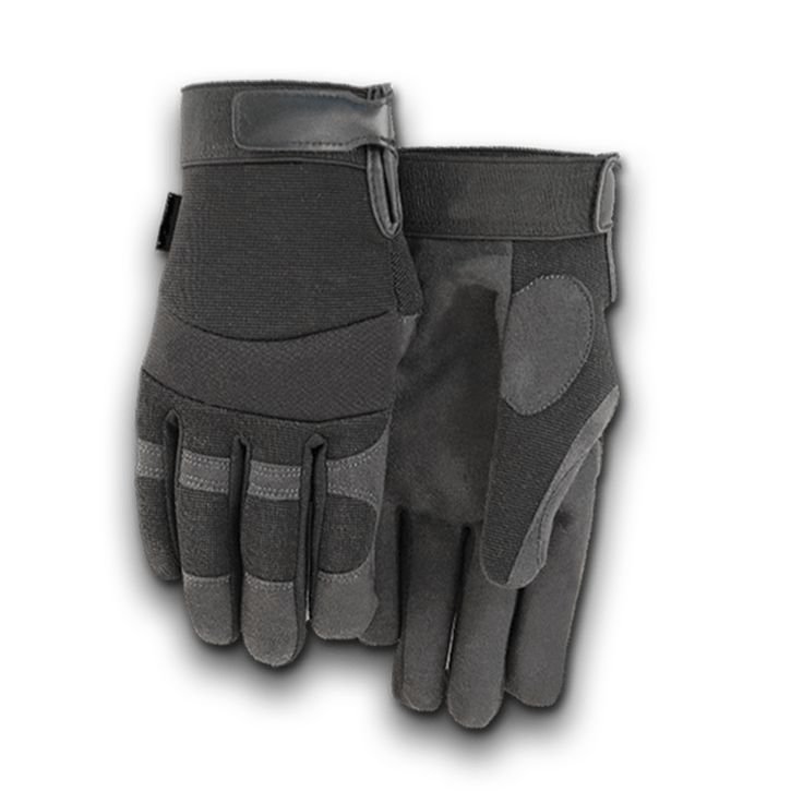 Synthetic Leather Work Glove Black_Grey